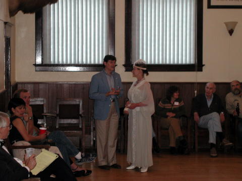 Chere Mitchell as Evalyn Walsh talks to Ron Cattany of the DMG
